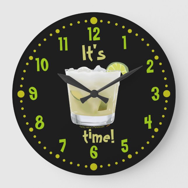 Caipirinha Time Brazilian Coctail Clock W/ Minutes (Front)