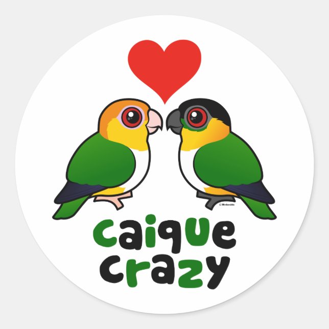 Caique Crazy Classic Round Sticker (Front)