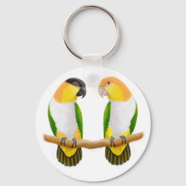 Caique Parrot Love Keychain (Front)