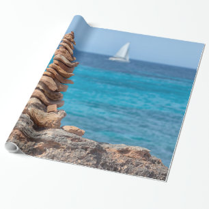 Cairn at the Mediterranean sea Wrapping Paper