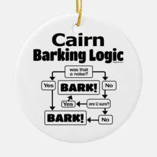 Cairn Barking Logic Ceramic Ornament