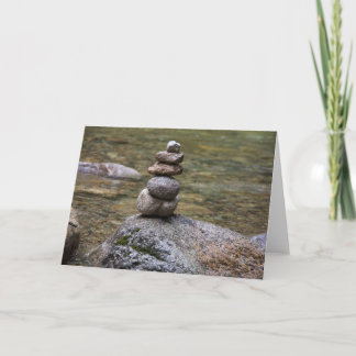 Cairn in a Stream Greeting Card