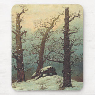 Cairn in Snow by Caspar David Friedrich Mouse Pad