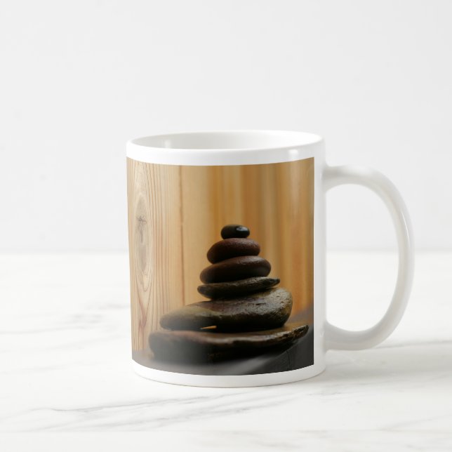 Cairn Meditation Stones and Wood Coffee Mug (Right)