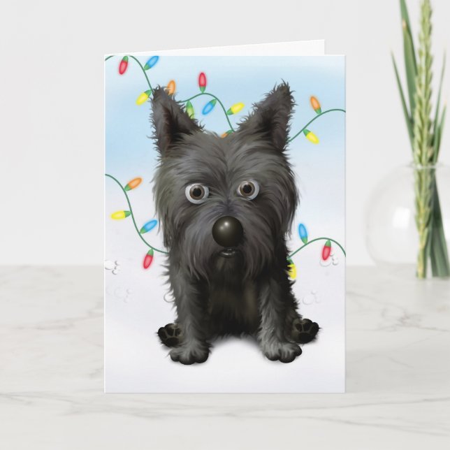Cairn Terrier 2 Christmas Holiday Card (Front)