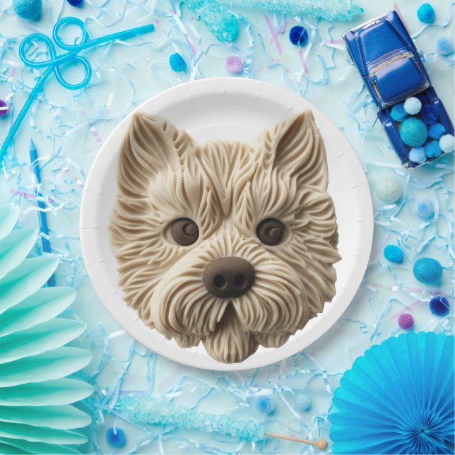 Cairn Terrier 3D Inspired Paper Plate (Party)
