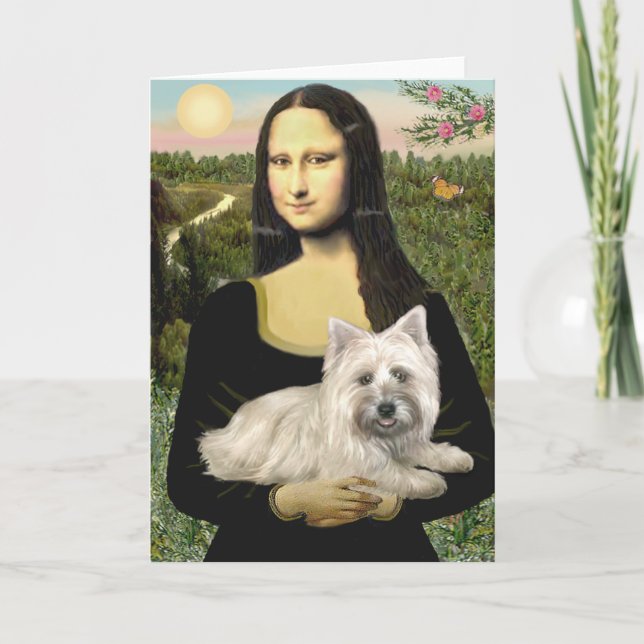 Cairn Terrier 4 - Mona Lisa Holiday Card (Front)