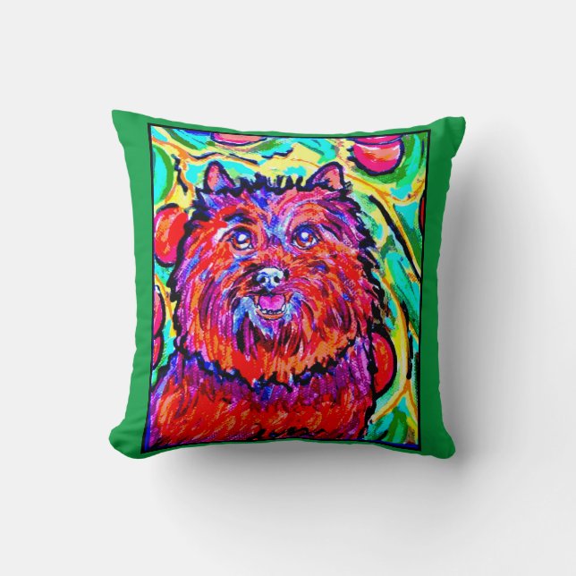 Cairn Terrier - Apples Fair by Julien Alee Cushion (Front)