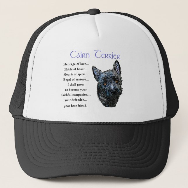 Cairn Terrier Art Gifts Trucker Hat (Front)