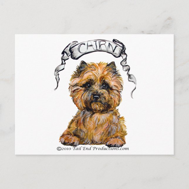 Cairn Terrier Banner Postcard (Front)