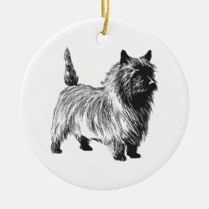 cairn terrier ceramic tree decoration
