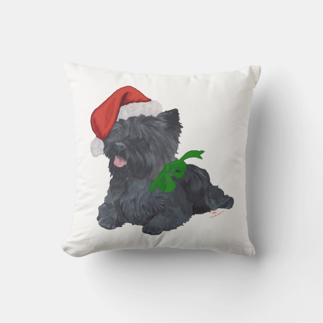 Cairn Terrier Christmas Cushion (Front)