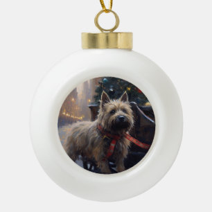 Cairn Terrier Christmas Festive Season  Ceramic Ball Christmas Ornament