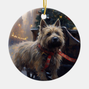 Cairn Terrier Christmas Festive Season  Ceramic Ornament