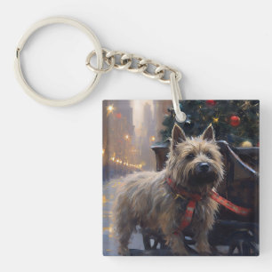 Cairn Terrier Christmas Festive Season  Key Ring