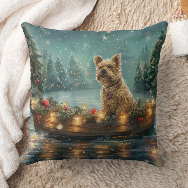 Cairn Terrier Christmas Festive Voyage Cushion (Blanket)