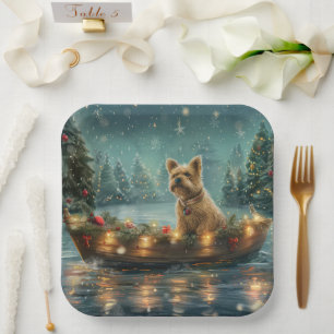 Cairn Terrier Christmas Festive Voyage Paper Plate