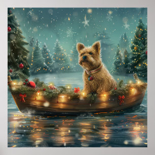 Cairn Terrier Christmas Festive Voyage Poster