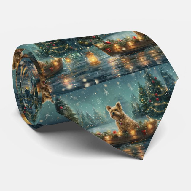 Cairn Terrier Christmas Festive Voyage Tie (Rolled)