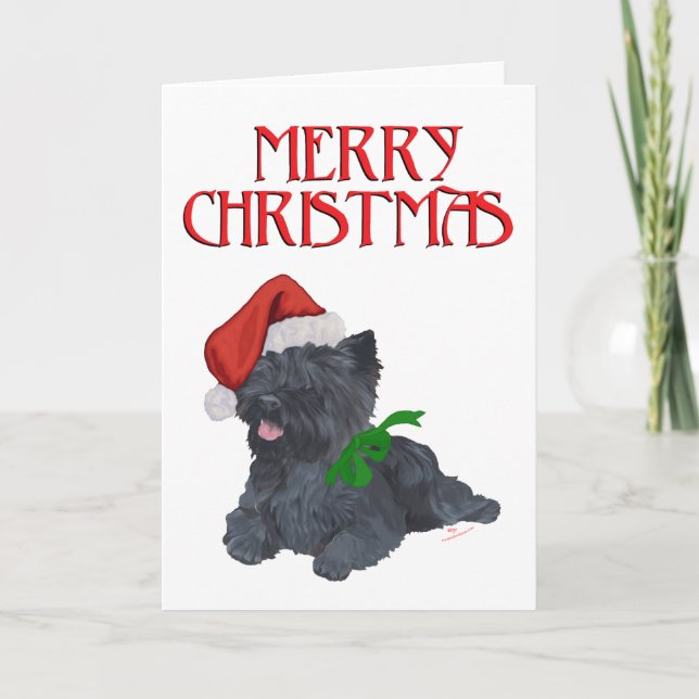 Cairn Terrier Christmas Holiday Card (Front)