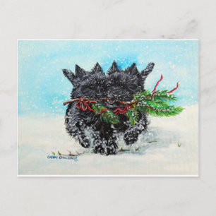 Cairn Terrier Christmas Holiday Postcard