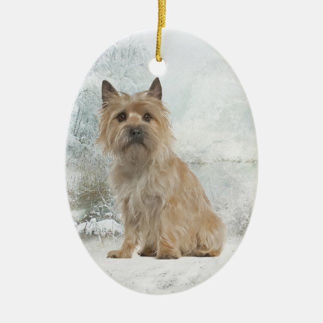 Cairn Terrier Christmas Ornament (Front)