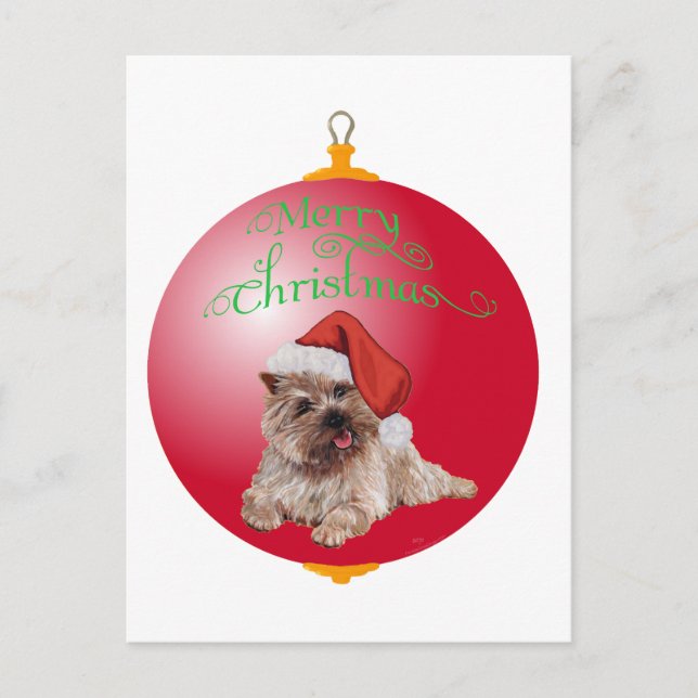 Cairn Terrier Christmas Ornaments Holiday Postcard (Front)