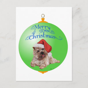 Cairn Terrier Christmas Ornaments Holiday Postcard