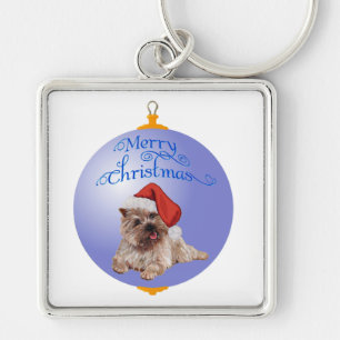 Cairn Terrier Christmas Ornaments Key Ring