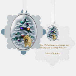 Cairn Terrier Christmas Tree Decoration Card