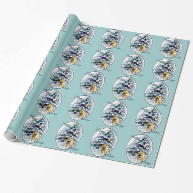Cairn Terrier Christmas Wrapping Paper (Unrolled)