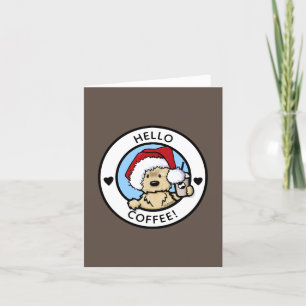 Cairn Terrier Coffee Lover Christmas Card