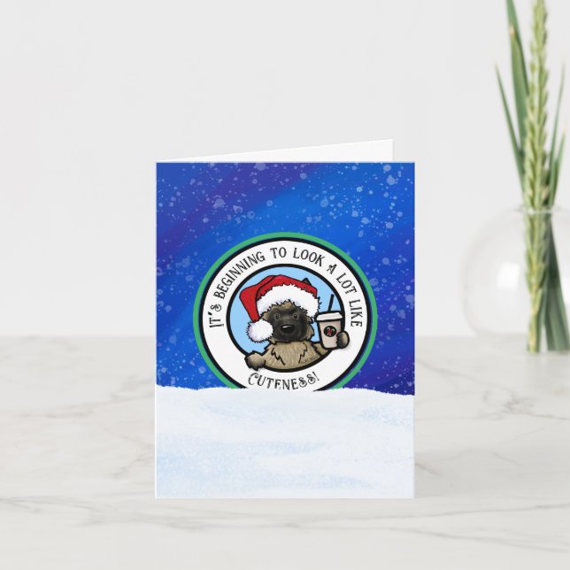 Cairn Terrier Coffee Lover Christmas Card (Front)