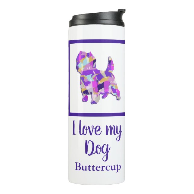 Cairn Terrier Cute Dog Silhouette PPY&B  Thermal Tumbler (Rotated Left)