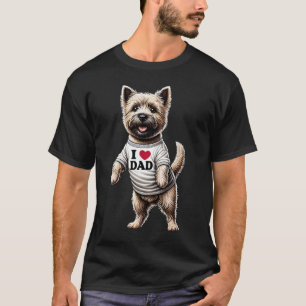 Cairn Terrier Dad I Love Dad Cairn Terrier Lover T-Shirt