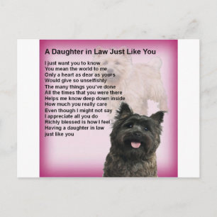 Cairn Terrier - Daughter in Law Poem Postcard