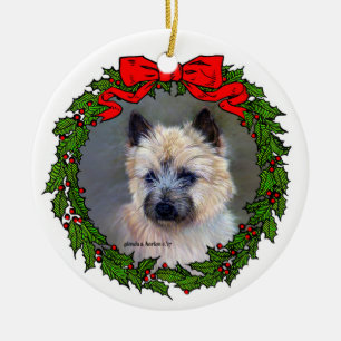 Cairn Terrier Dog Art by Glenda S. Harlan Ceramic Ornament