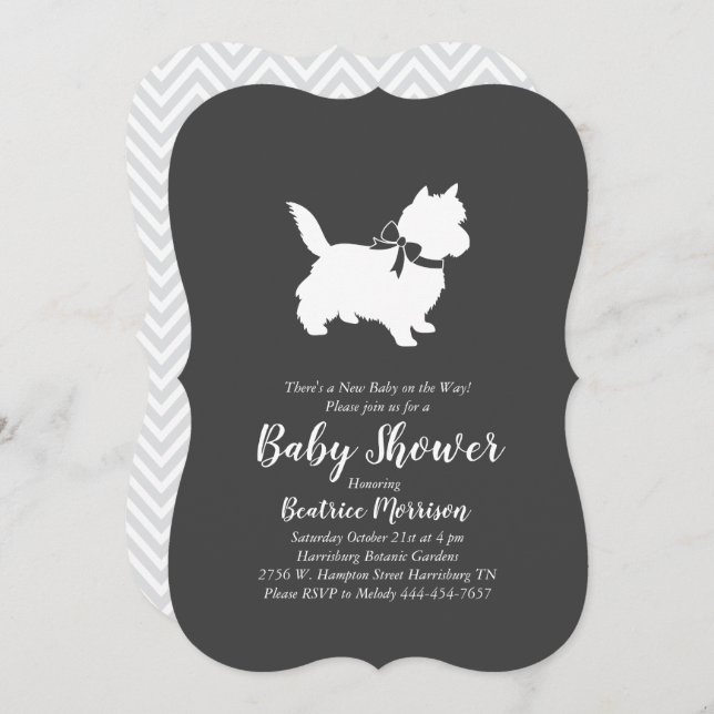 Cairn Terrier Dog Baby Shower Gender Neutral Invitation (Front/Back)