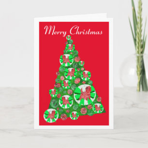 Cairn Terrier Dog Breed Silhouette Christmas Red Card