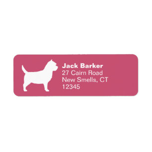 Cairn Terrier Dog Breed Silhouette Return Address  Label