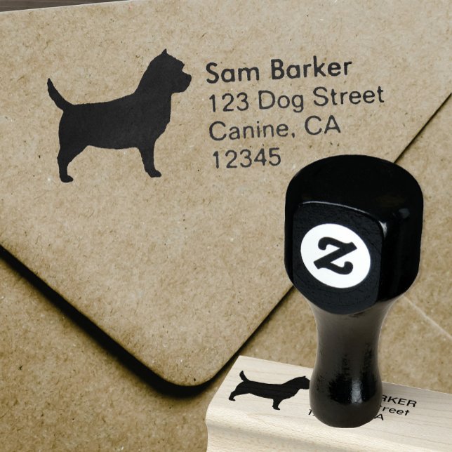 Cairn Terrier Dog Breed Silhouette Return Address Rubber Stamp (Creator Uploaded)