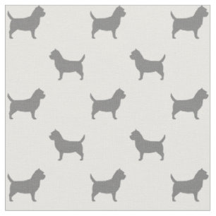 Cairn Terrier Dog Breed Silhouettes Patterned Fabric