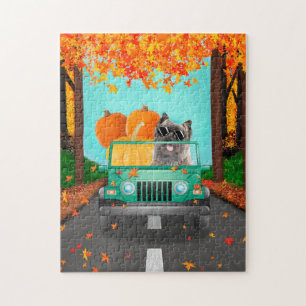 Cairn Terrier Dog Fall Pumpkin  Jigsaw Puzzle