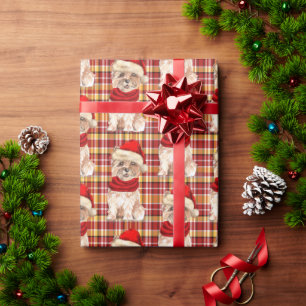 Cairn Terrier Dog Funny Holiday Plaid Christmas Wrapping Paper