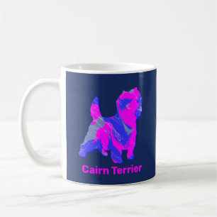 Cairn Terrier Dog Hot Pink & Blue Coffee Mug