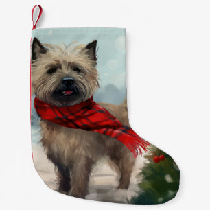 Cairn Terrier Dog in Snow Christmas Small Christmas Stocking