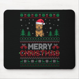 Cairn Terrier Dog Lovers Santa Hat Christmas Tree Mouse Pad