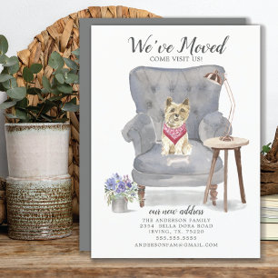 Cairn Terrier Dog   Moving Announcement
