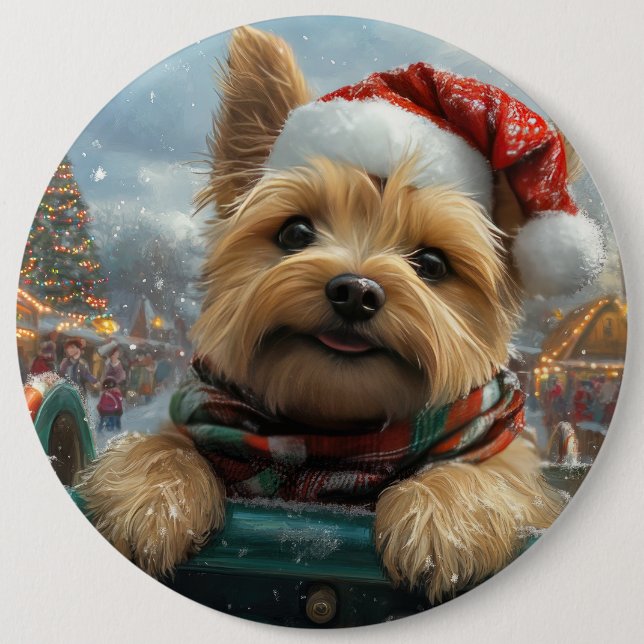 Cairn Terrier Dog Roller Coaster Christmas 6 Cm Round Badge (Front)