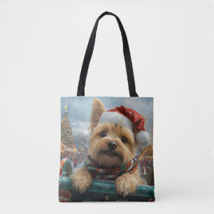 Cairn Terrier Dog Roller Coaster Christmas Tote Bag